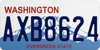 WA license plate AXB8624