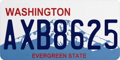 WA license plate AXB8625