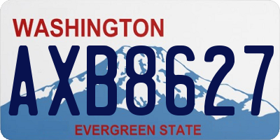 WA license plate AXB8627