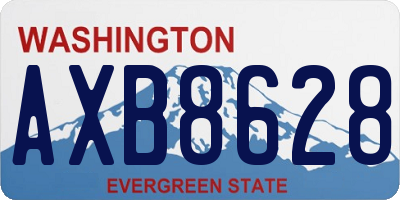 WA license plate AXB8628