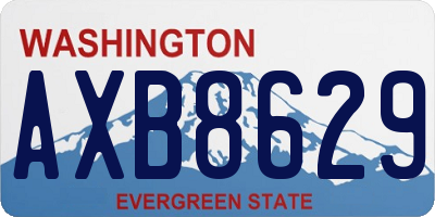 WA license plate AXB8629