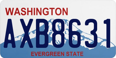 WA license plate AXB8631