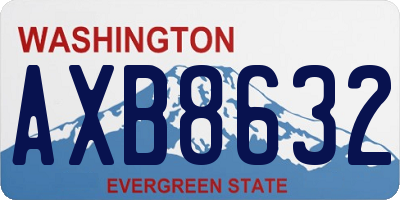 WA license plate AXB8632