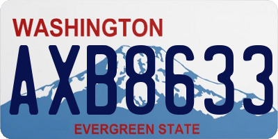 WA license plate AXB8633