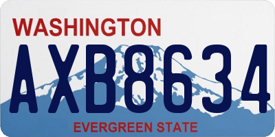 WA license plate AXB8634