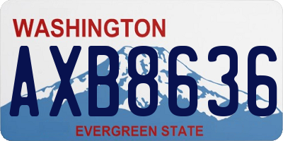 WA license plate AXB8636