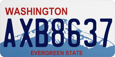 WA license plate AXB8637