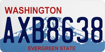 WA license plate AXB8638