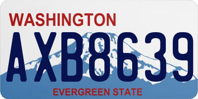 WA license plate AXB8639