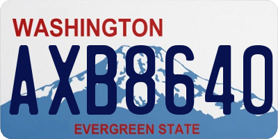 WA license plate AXB8640
