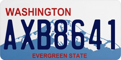 WA license plate AXB8641