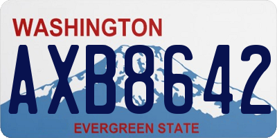 WA license plate AXB8642