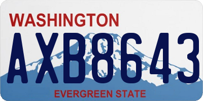 WA license plate AXB8643