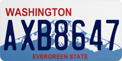 WA license plate AXB8647