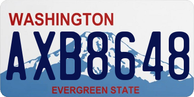 WA license plate AXB8648