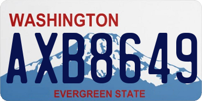 WA license plate AXB8649
