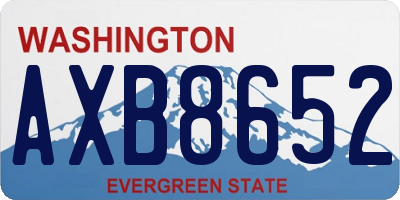 WA license plate AXB8652