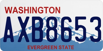 WA license plate AXB8653