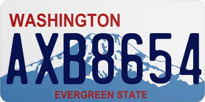 WA license plate AXB8654