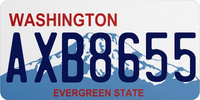 WA license plate AXB8655