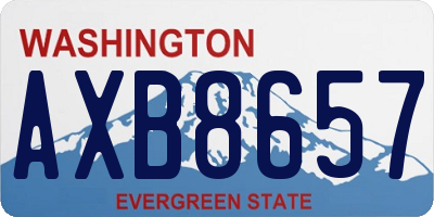 WA license plate AXB8657
