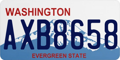 WA license plate AXB8658