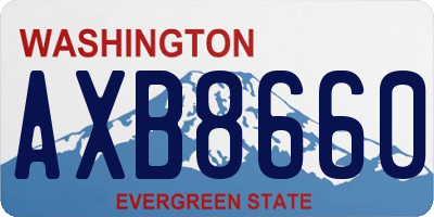 WA license plate AXB8660