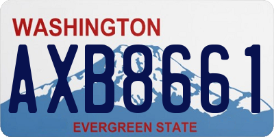 WA license plate AXB8661