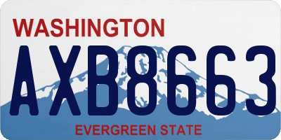 WA license plate AXB8663