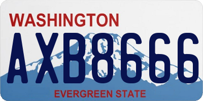 WA license plate AXB8666