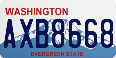 WA license plate AXB8668