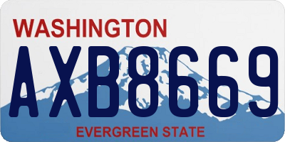 WA license plate AXB8669
