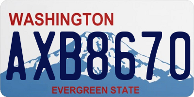 WA license plate AXB8670