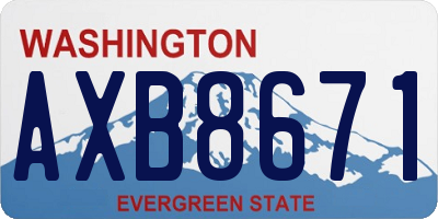 WA license plate AXB8671