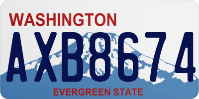 WA license plate AXB8674