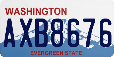 WA license plate AXB8676