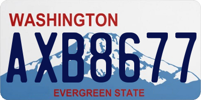 WA license plate AXB8677