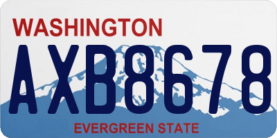WA license plate AXB8678