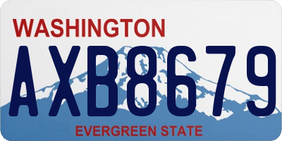 WA license plate AXB8679