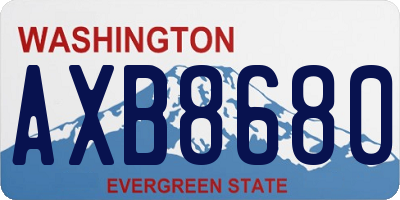WA license plate AXB8680