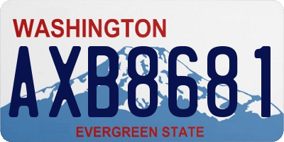 WA license plate AXB8681