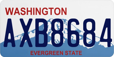 WA license plate AXB8684