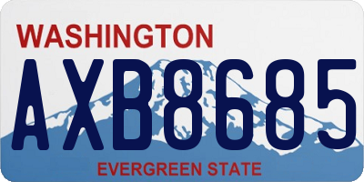WA license plate AXB8685