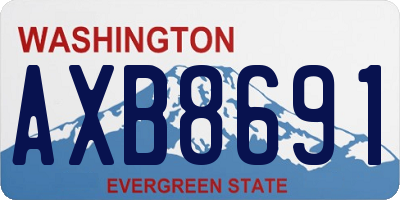WA license plate AXB8691