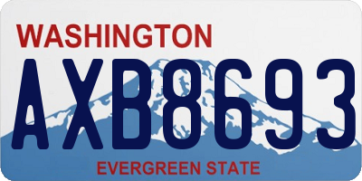WA license plate AXB8693