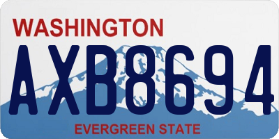 WA license plate AXB8694