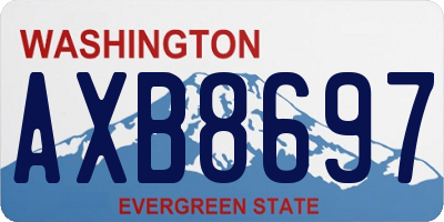 WA license plate AXB8697