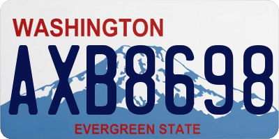 WA license plate AXB8698