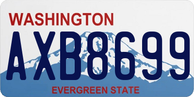 WA license plate AXB8699