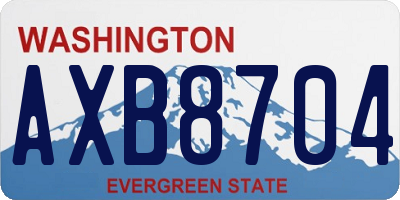 WA license plate AXB8704